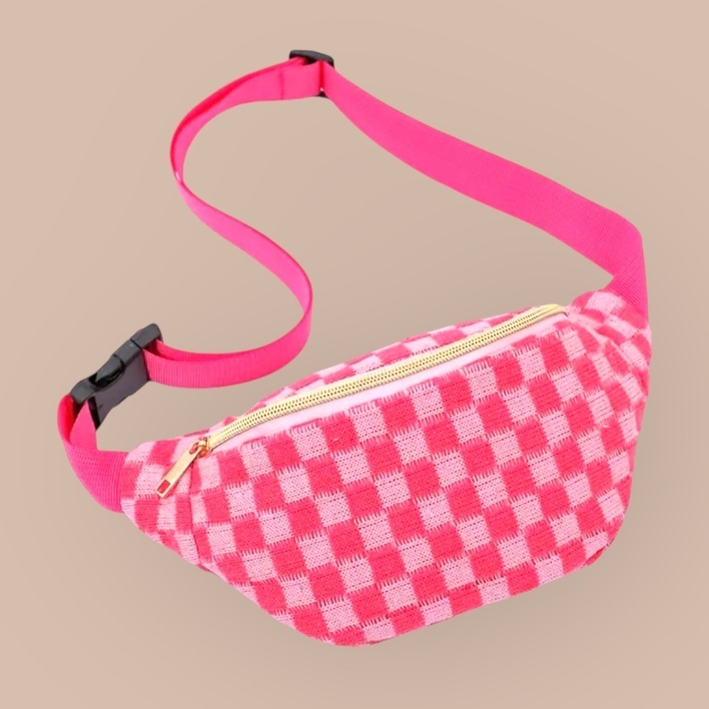 Stylish Pink Plaid Fanny Packs for Women
